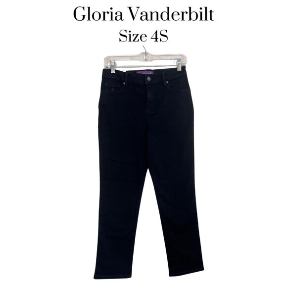 NWT Gloria Vanderbilt Amanda Black Jeans Size 4 short The Original Slimming Jean - Picture 1 of 10